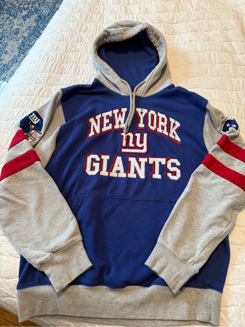 New York Giants Men's Blue & Gray Pullover Hoodie